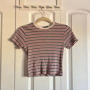 brandy melville red, white, and blue striped top